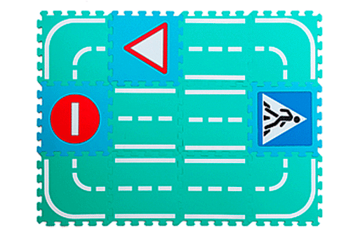 Мягкая игровая детская зона Автодорога со знаками (12 модулей)
